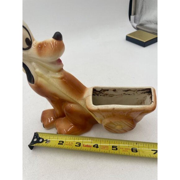 Vintage Walt Disney Pluto Ceramic Planter Figurine Adorned Quirky Charm - Picture 10 of 11